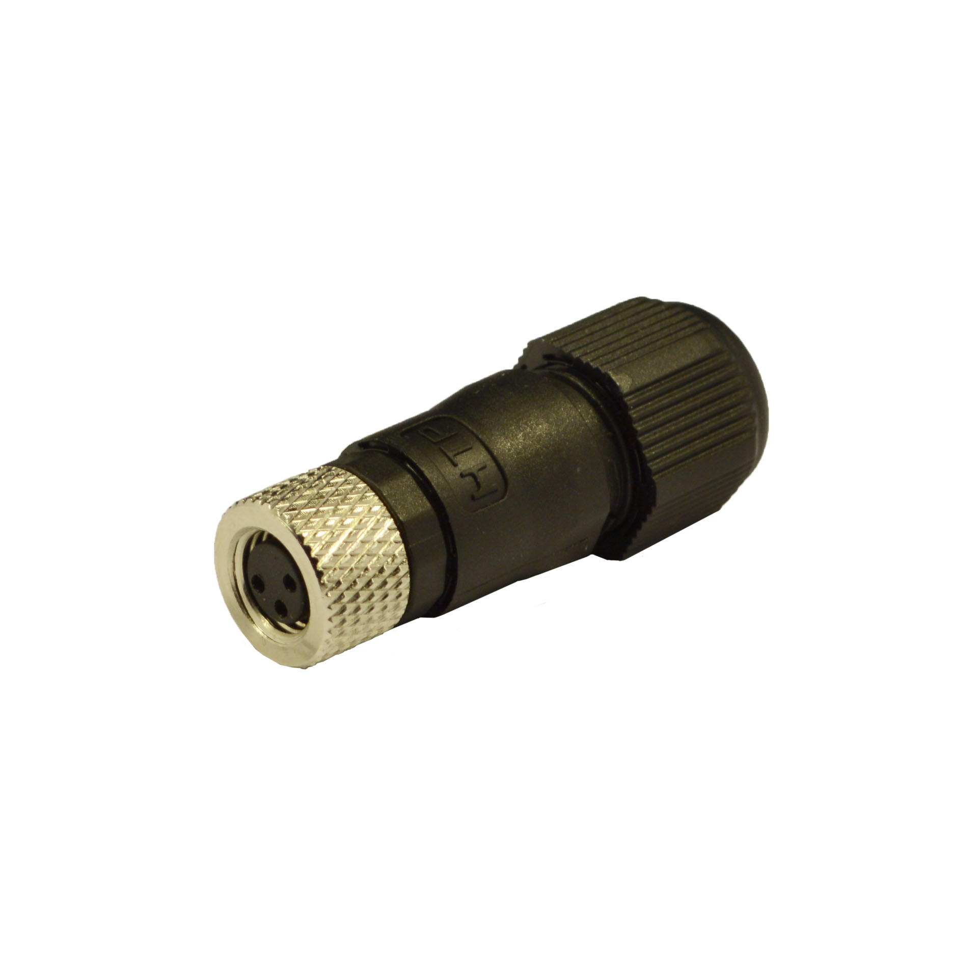M8 field attachable,female,180°,3p.,with screw contacts,SK exit cable